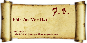 Fábián Verita névjegykártya